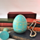 Turquoise ceramic egg