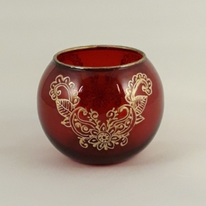 Red Glass candle holder