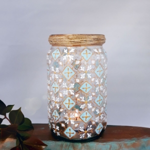 Mosaic glass lantern